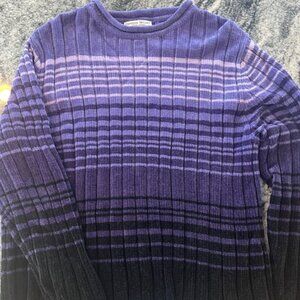 Carolyn Taylor women's purple striped, ribbed-knit sweater